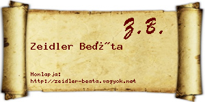 Zeidler Beáta névjegykártya