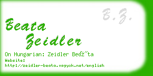 beata zeidler business card